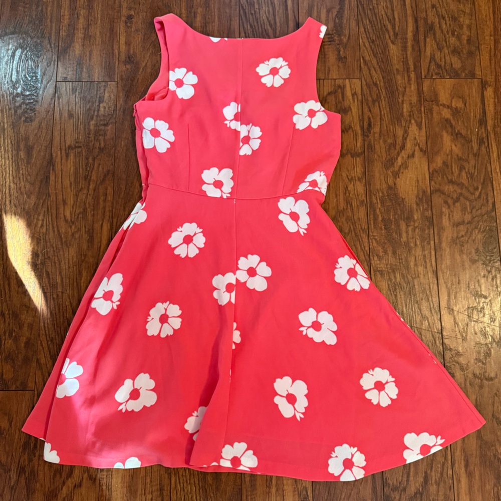 LC Lauren Conrad Women’s 10 Coral Pink Floral Print Sleeveless A-line Dress - Picture 2 of 12
